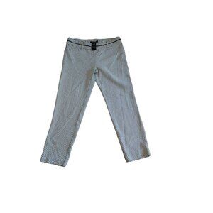 Zac & Rachel Womens Black & White Geometric Stretch Pants Size 10 Polyester Blen